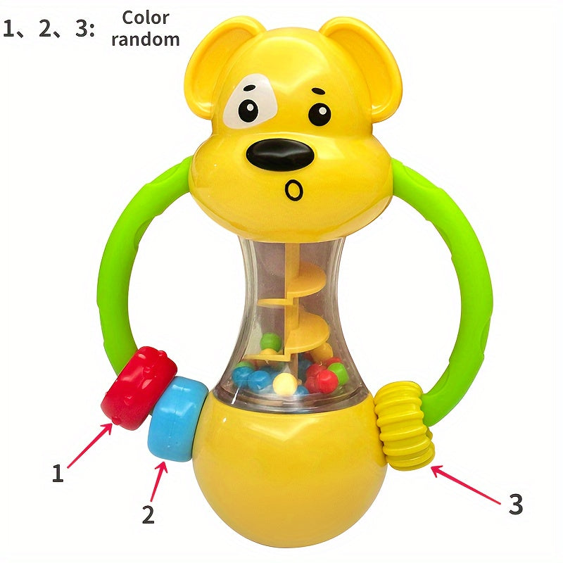 Baby Toy Baby Hand Rattle Musical Shaker Silicone Beads BPA-Free Developmental Grip Teether for Infants 0-3 Years