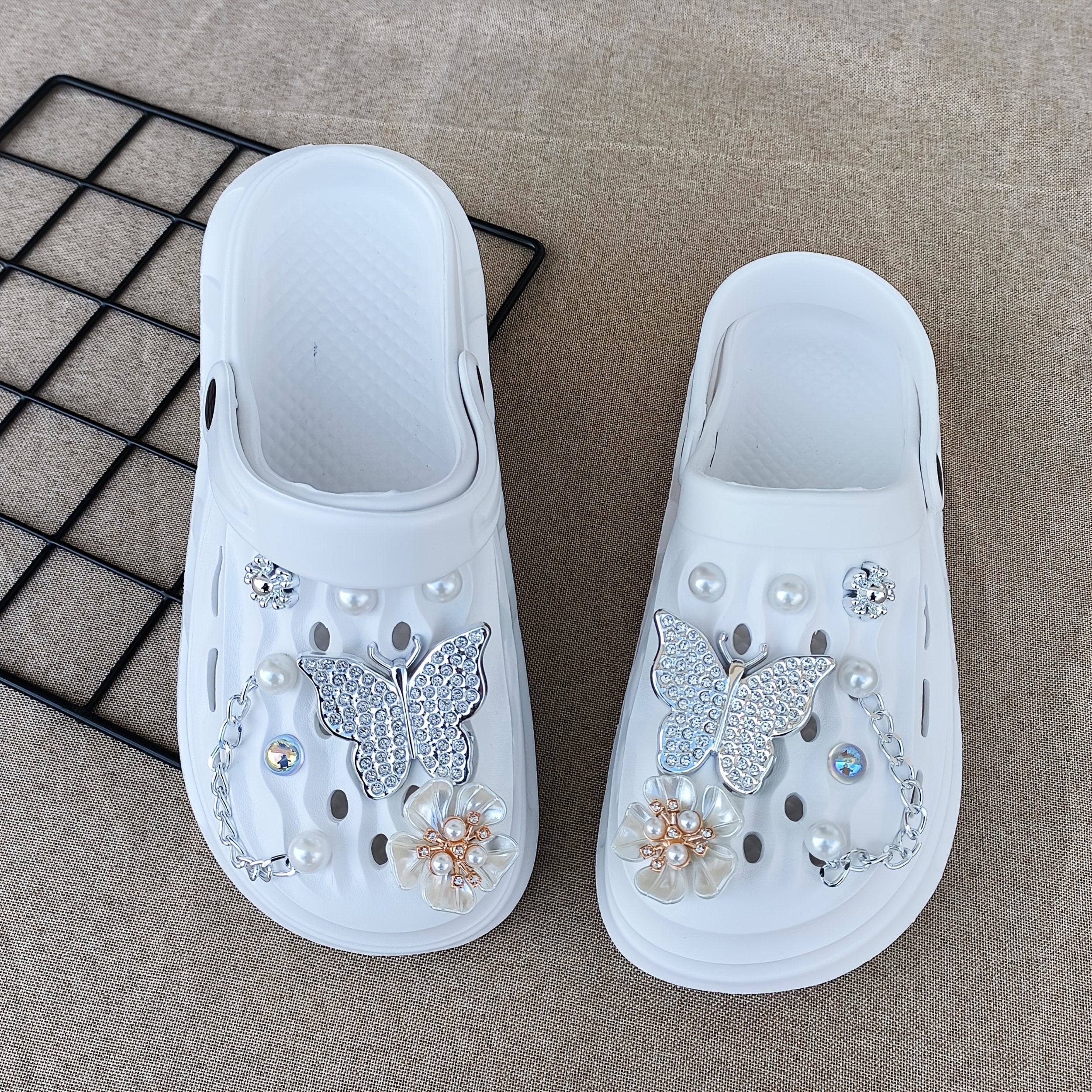 Women's EVA Clog Shoes with Floral Butterfly Accents Non-Slip Summer Footwear