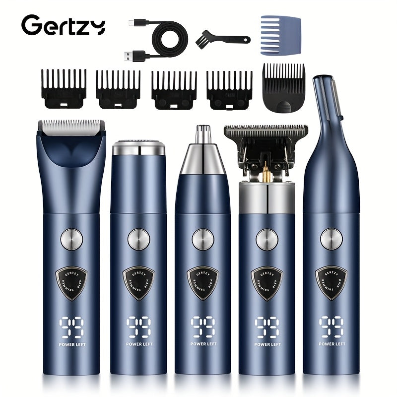 Electric trimmer set with ceramic blades hair clipper nose eyebrow body grooming USB portable charging