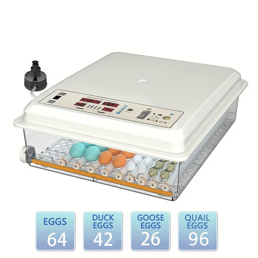 64-Egg Capacity Digital Egg Incubator with Automatic Turn and Temperature Control