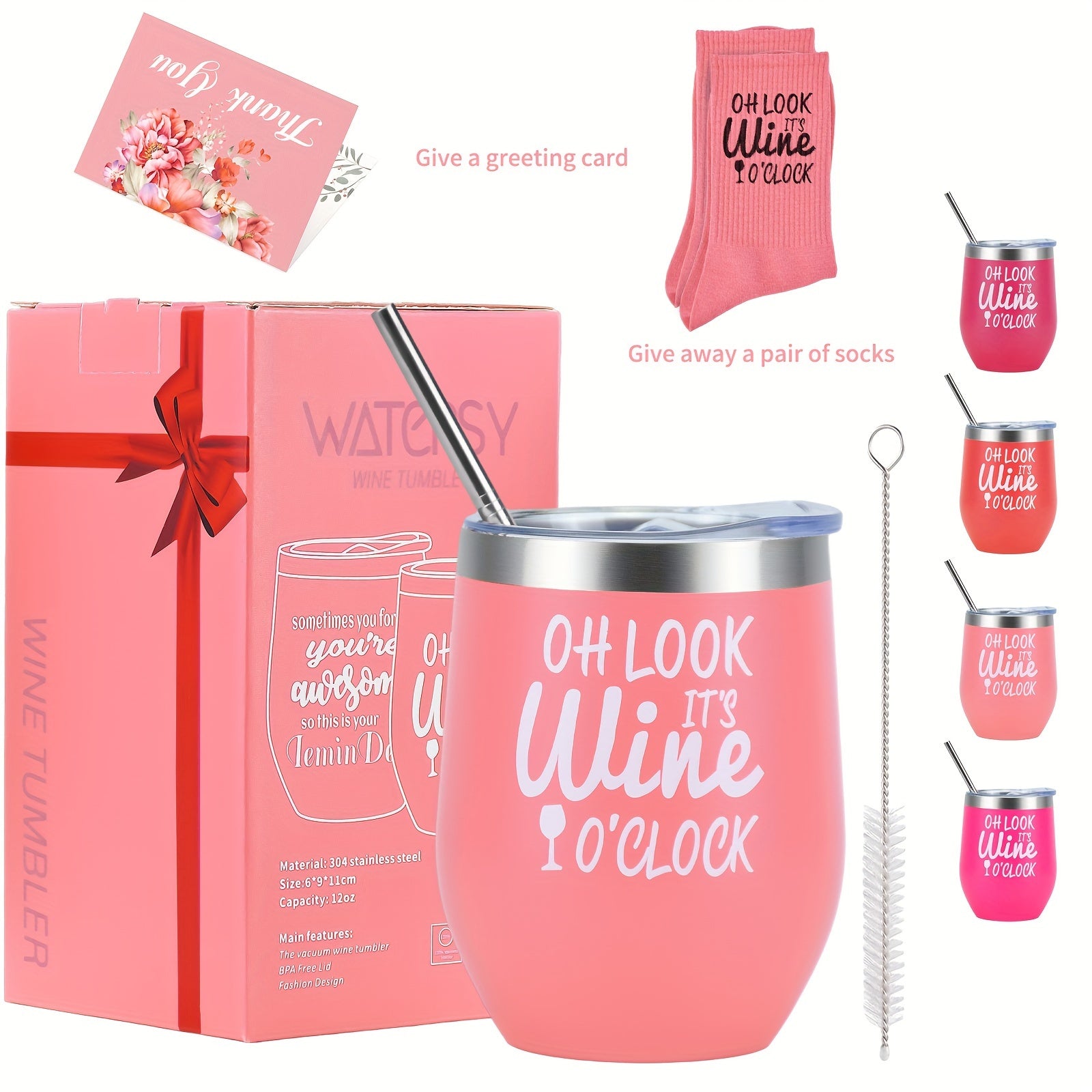 12oz Stainless Steel Travel Mug with Lid Straw and Brush Leakproof Insulated Hot Cold Drink Container Gift Box