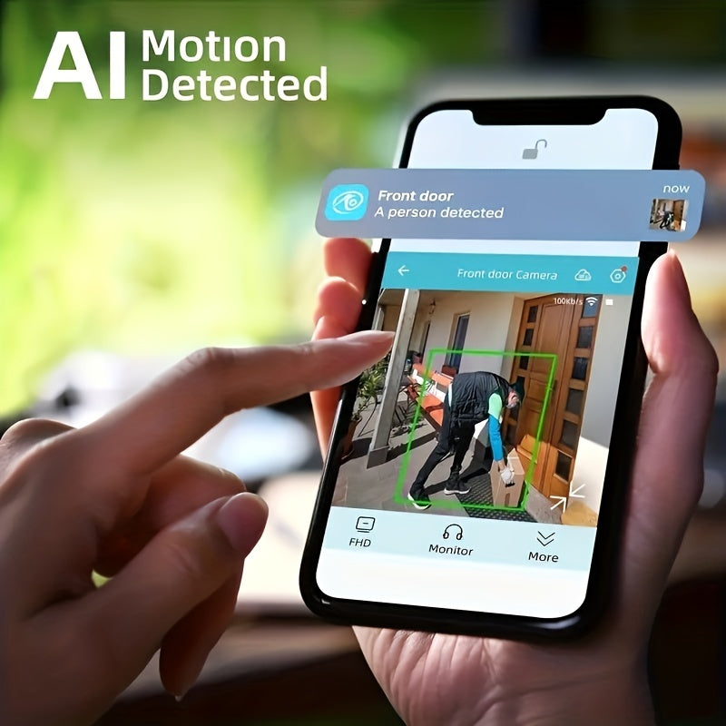 Cámara de seguridad solar inalámbrica 3MP FHD exterior WiFi detección de movimiento visión nocturna