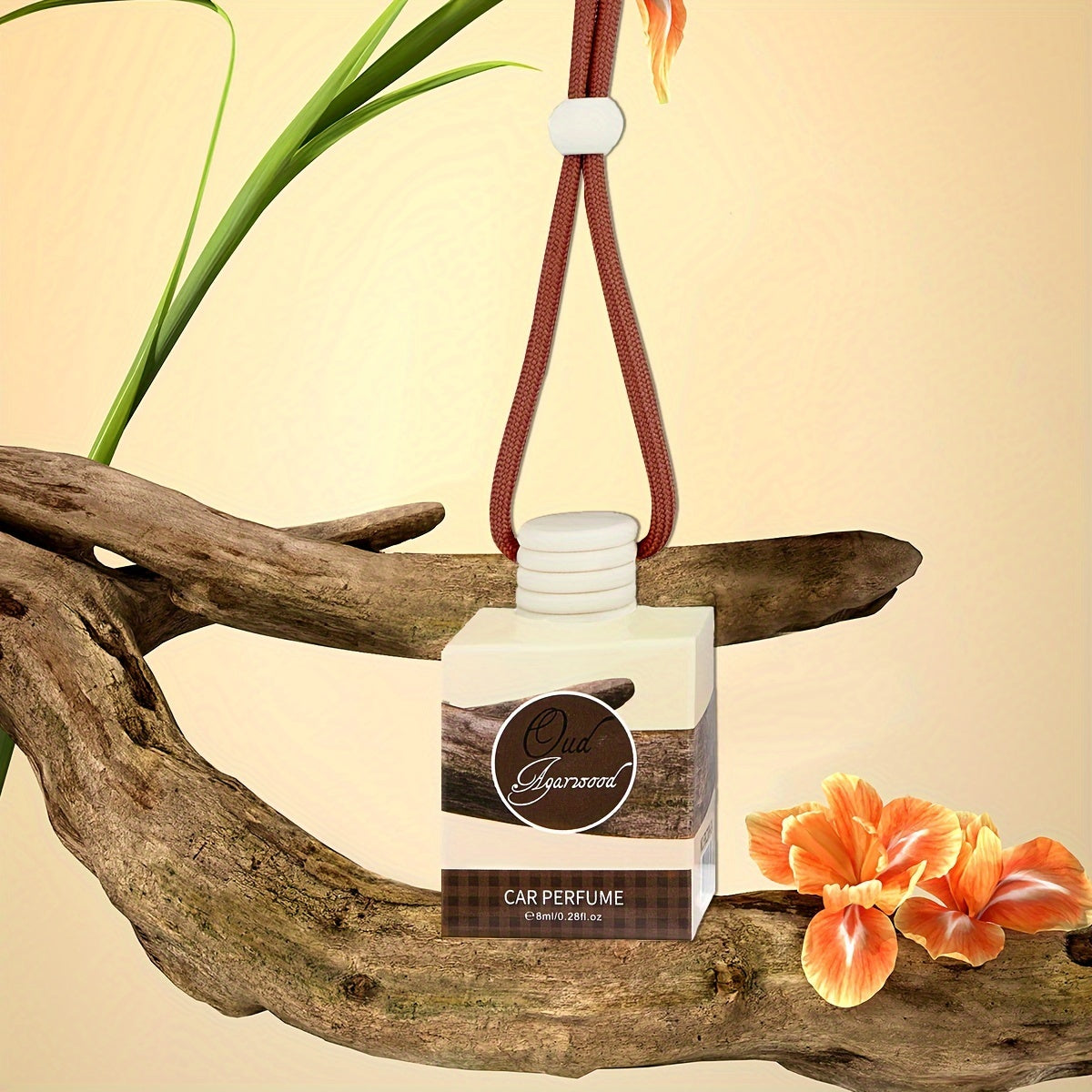 4-in-1 Car Air Freshener Wooden Hanging Decor Long-Lasting Fragrance
