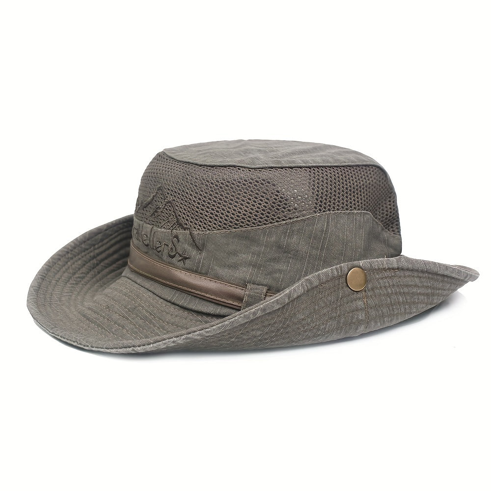 Men's Breathable Mesh Bucket Hat for Summer Hiking Fishing Beach Sun Protection
