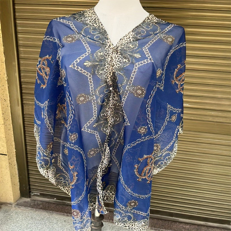 Women's Beach Towel Chiffon Shawl Lightweight Breathable Sun Protection