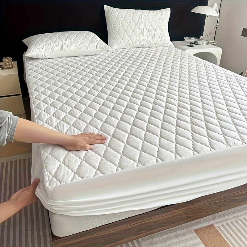 Waterproof Diamond Pattern Mattress Protector Thickened Material Bed Cover for Bedroom Guest Room Hotel