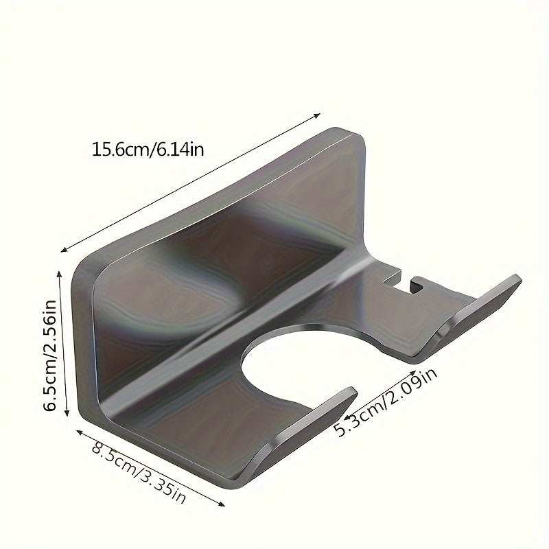 Wall Mounted Hair Dryer Holder Plastic Bathroom Shelf No Drilling Storage Organizer