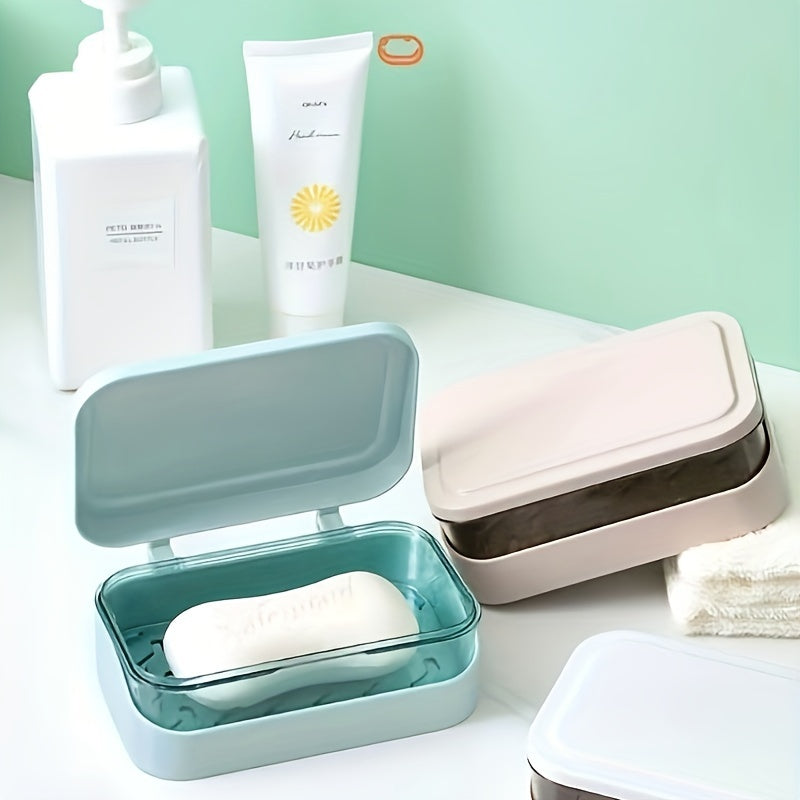 Dispensador de jabón con tapa de doble capa y vertido, para baño, cocina, viajes, fácil de limpiar