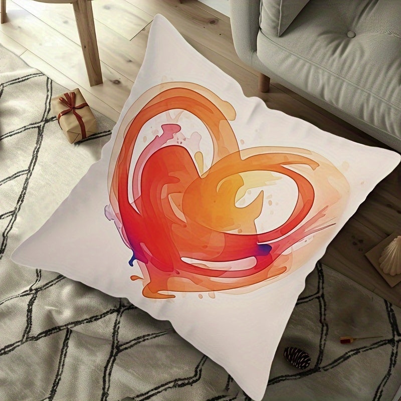 Heart Throw Pillow Cover Soft Polyester Zipper Closure for Valentine's Day Mother's Day Weddings