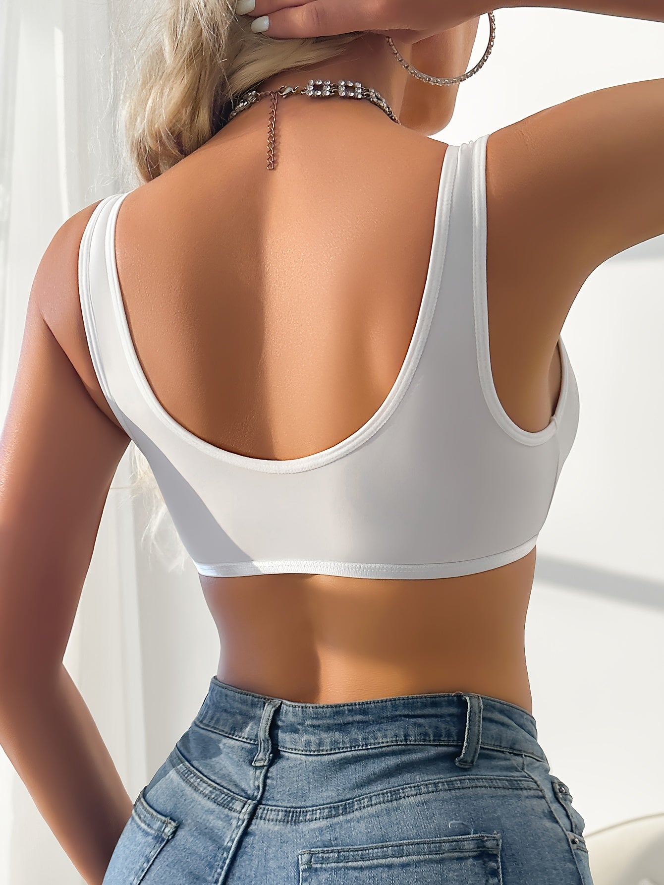 Women’s Knit Bralette Wireless Push Up High Support No Padding Solid Color