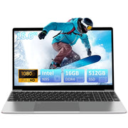 15.6-Inch Laptop with Intel N95 Processor 16GB RAM 512GB SSD FHD IPS Webcam