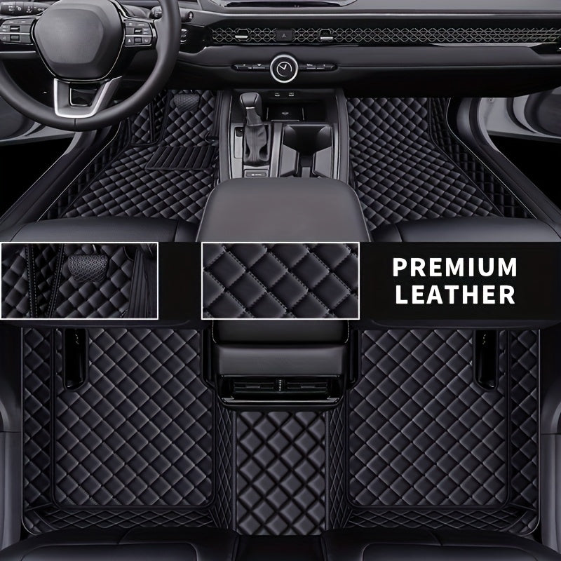 Alfombrilla de suelo para coche de cuero sintético a medida para vehículos de conducción a la izquierda