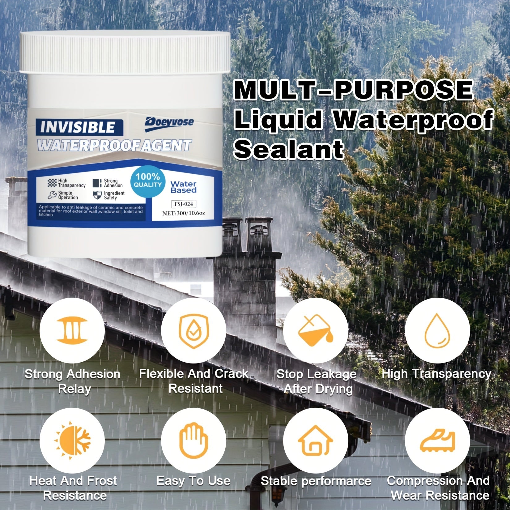 RV Roof Sealant Waterproof Coating Multi-Use High-Temp Resistant