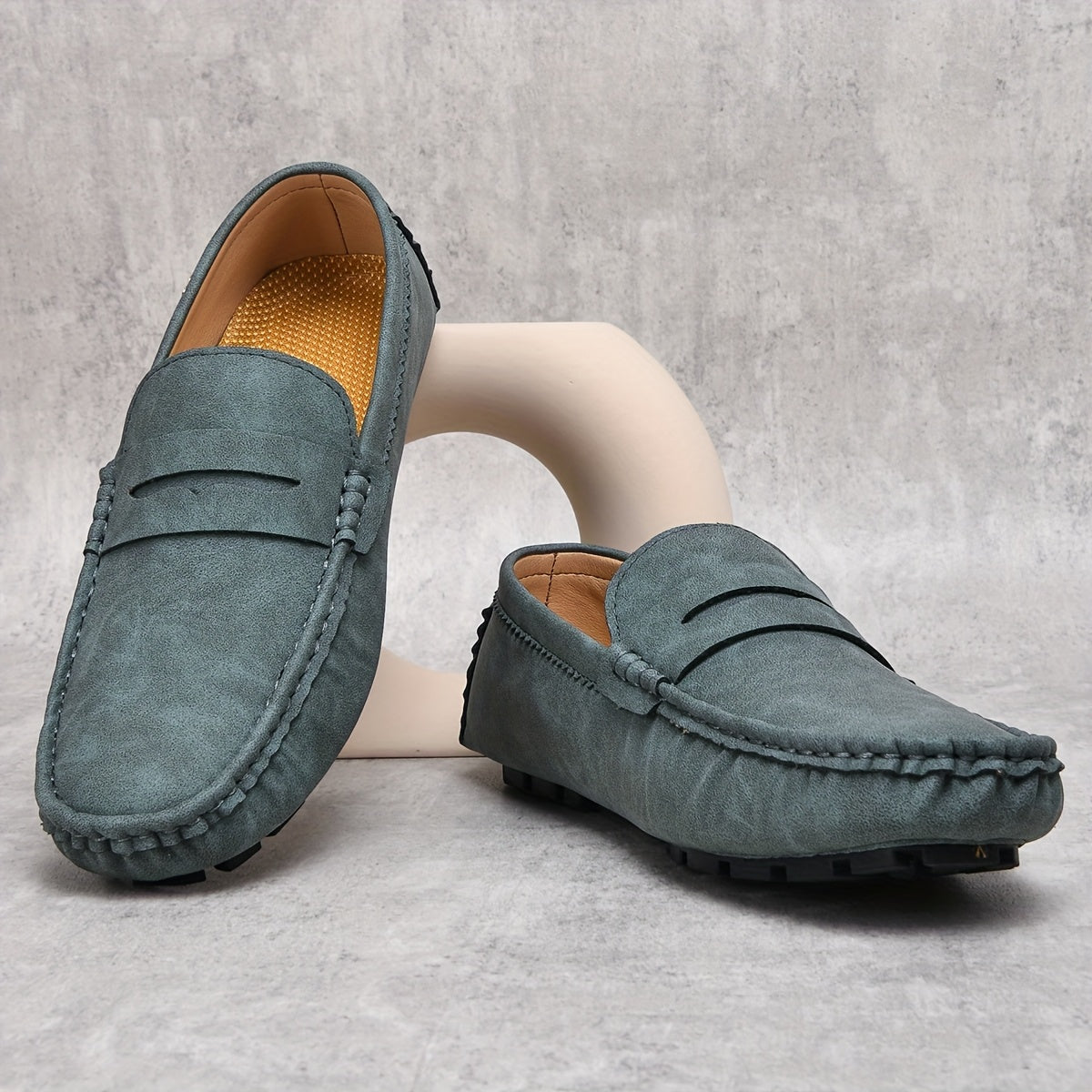 Мужские повседневные мокасины-слипоны с резиновой подошвой, всесезонные, противоскользящие, комфорт