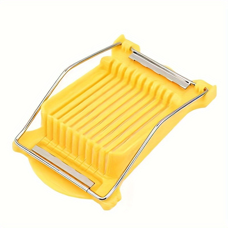 Metall pishloq kesgichi va tuxum kesgichi, mustahkam nylon tutqichi bilan. Pishloq, go'sht, mevalar va sabzavotlarni batareyasiz kesish mumkin.