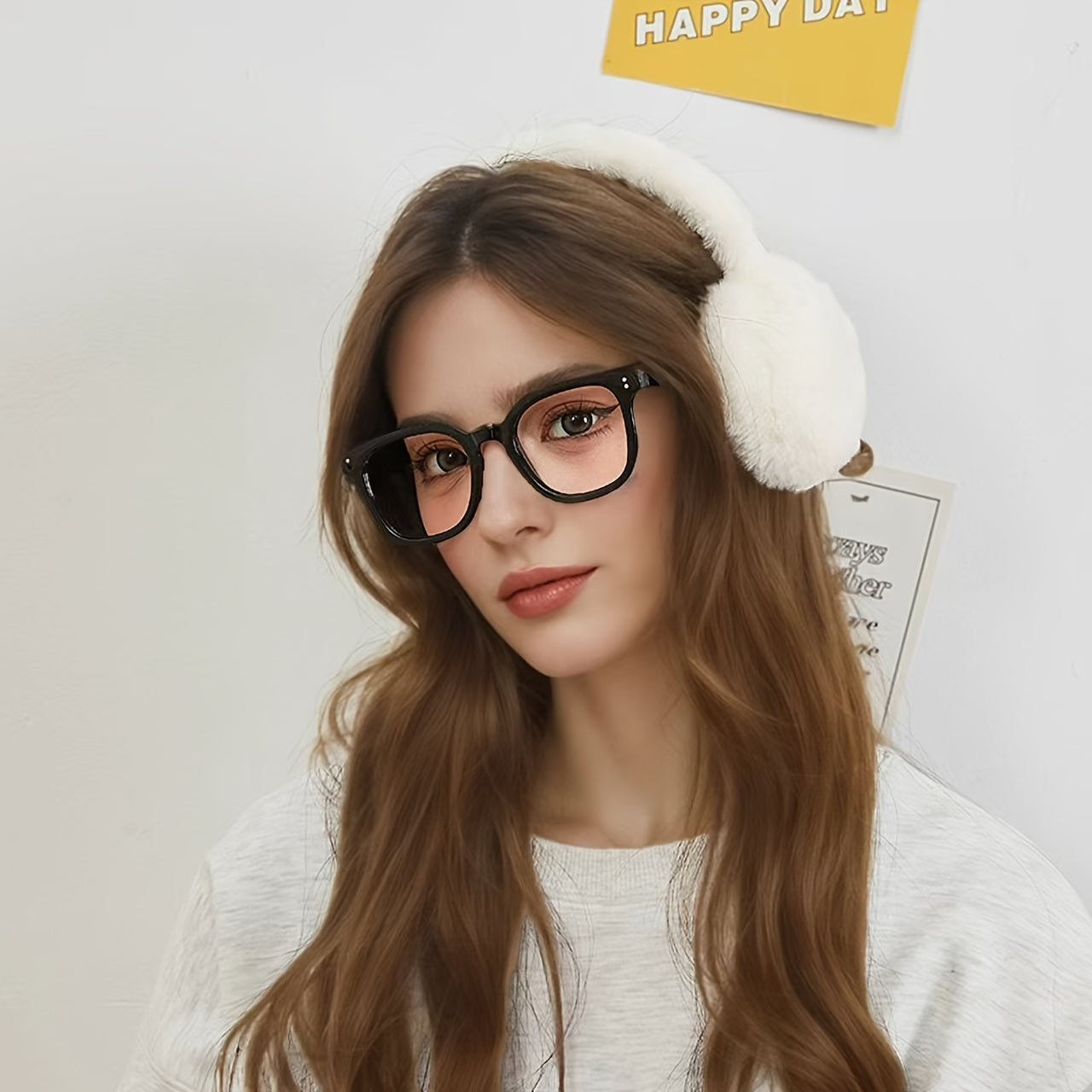 Fleece Ear Muffs for Men and Women Adjustable Sheepskin Winter Warmers