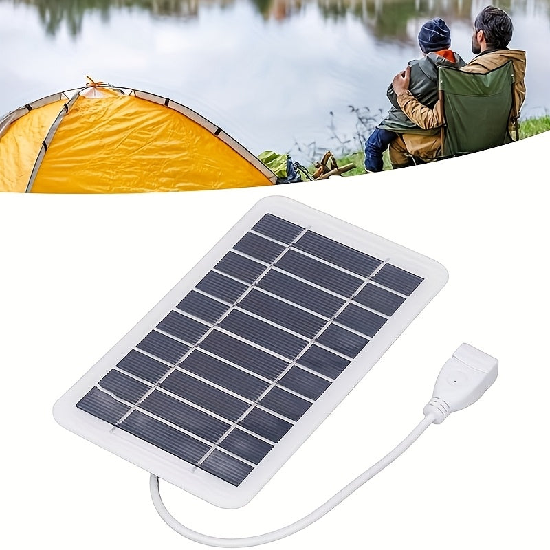 Cargador solar portátil con salida USB para camping y viajes al aire libre incluye cargador de teléfono, linterna y ventilador