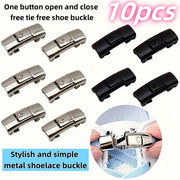 Unisex No-Tie Shoe Clips with Snap Lock for Easy Adjustment, 10 Pack