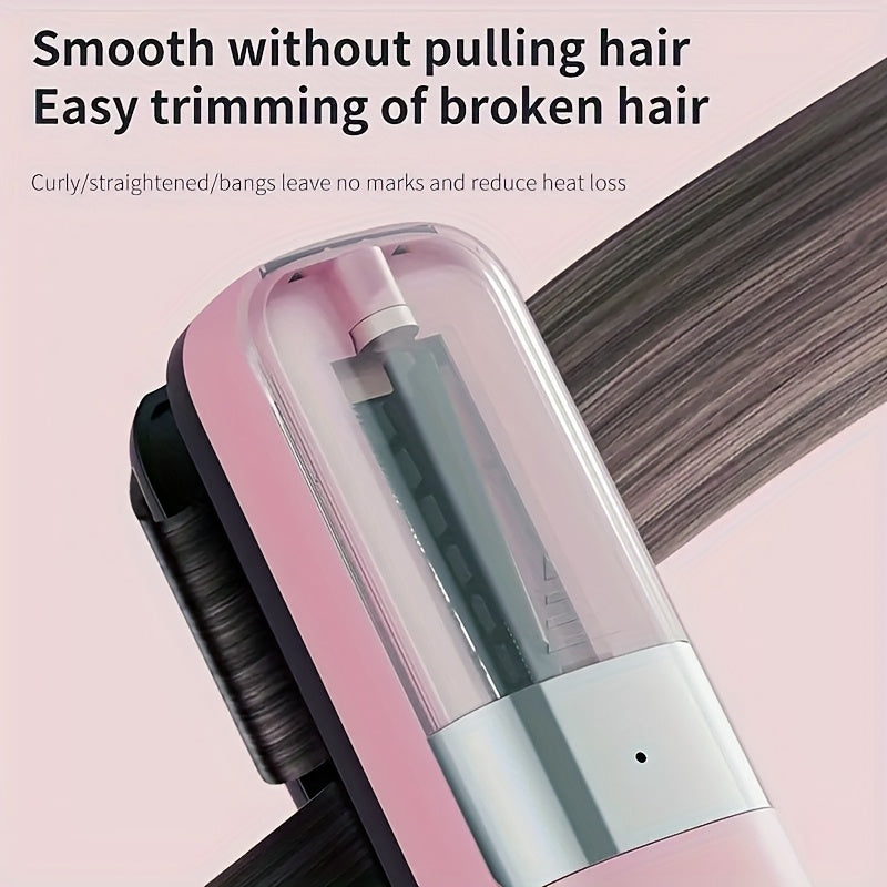 Rechargeable cordless split hair clipper for removing damaged hair and color care