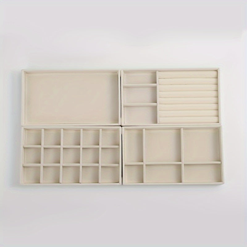 Набор из 2, 4 или 6 стелющихся органайзеров для хранения украшений из фланелевой ткани, ящики для колец, серег, браслетов, ожерелий