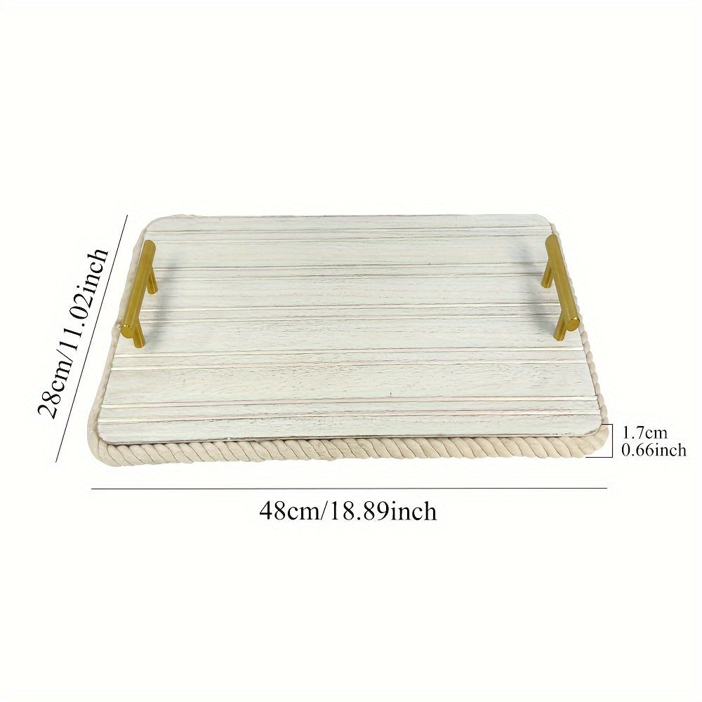 Wooden Serving Tray and Cutting Board with Detachable Handles for Cheese Fruits Food Prep