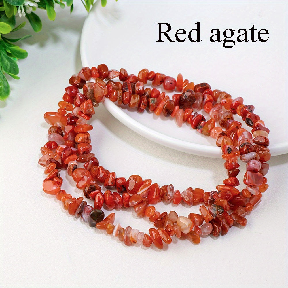 Cuentas de grava de cristal natural de 80cm para hacer joyería DIY, chips de piedras preciosas sueltas