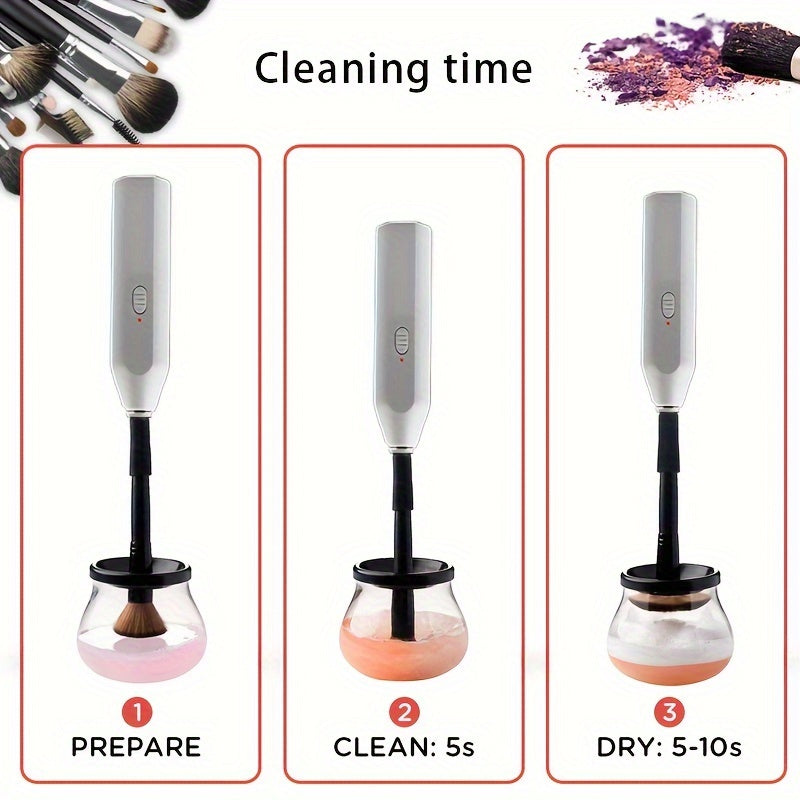 Batareyali makiyaj cho'tkasi tozalagichi va quritgichi tez tozalash va quritish uchun