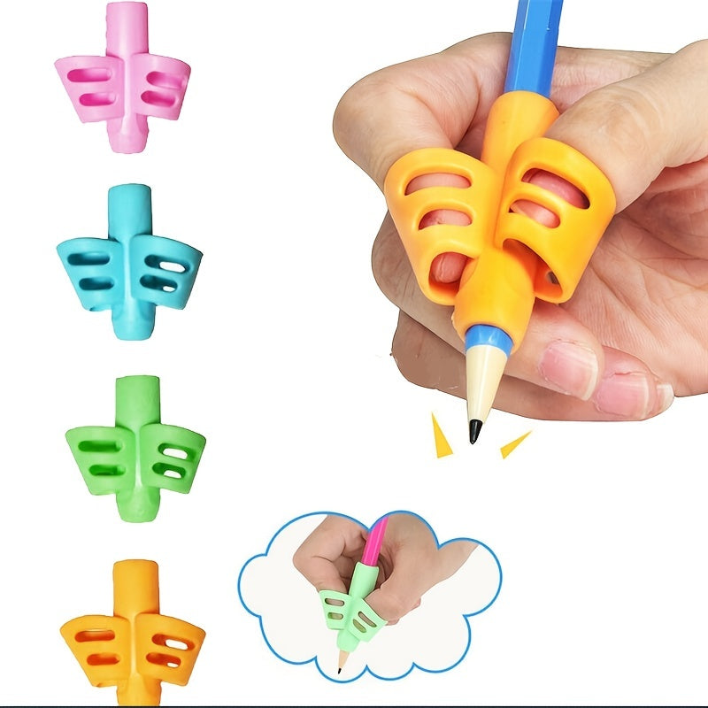 Student Stationery Grip Pen Holder for Correcting Posture with Silicone Pen Clip