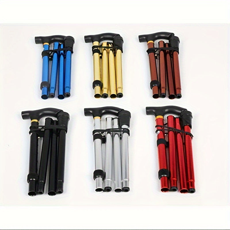 Unisex Aluminum Folding Crutches Adjustable Walkers with Anti-Slip Tips