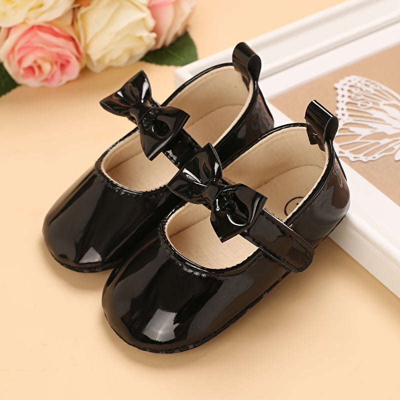 Girls Flat Shoes with Bow, Soft Princess Sandals, PU Upper, Spring Summer