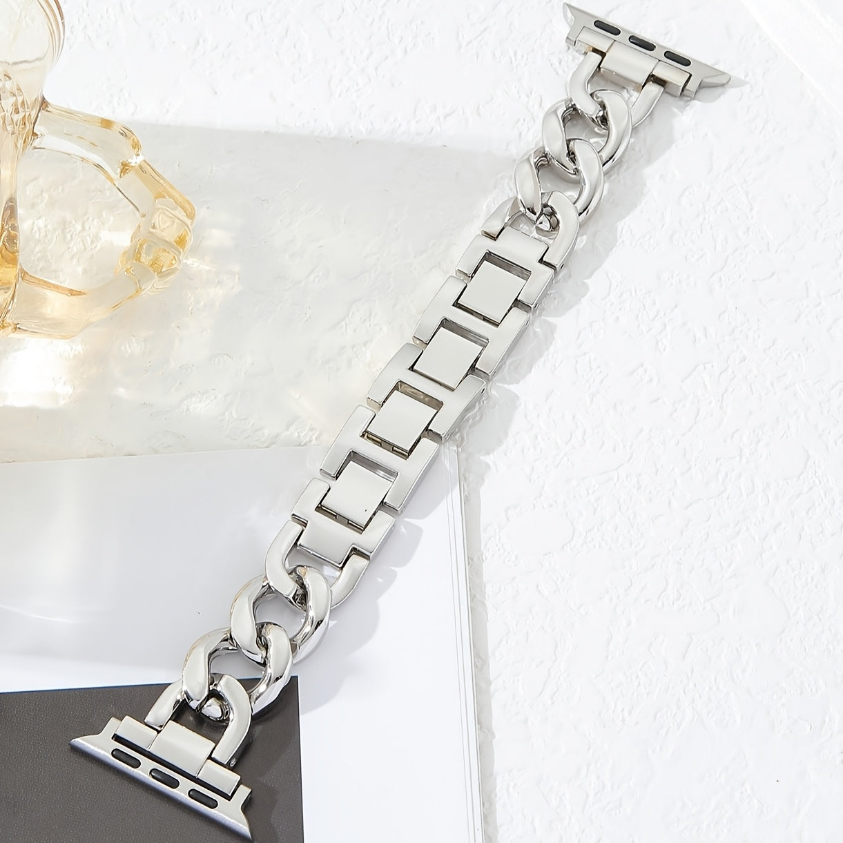 Stainless Steel Denim Chain Watch Strap for Apple Watch Series 1-10 38mm-45mm Replacement Sports Band