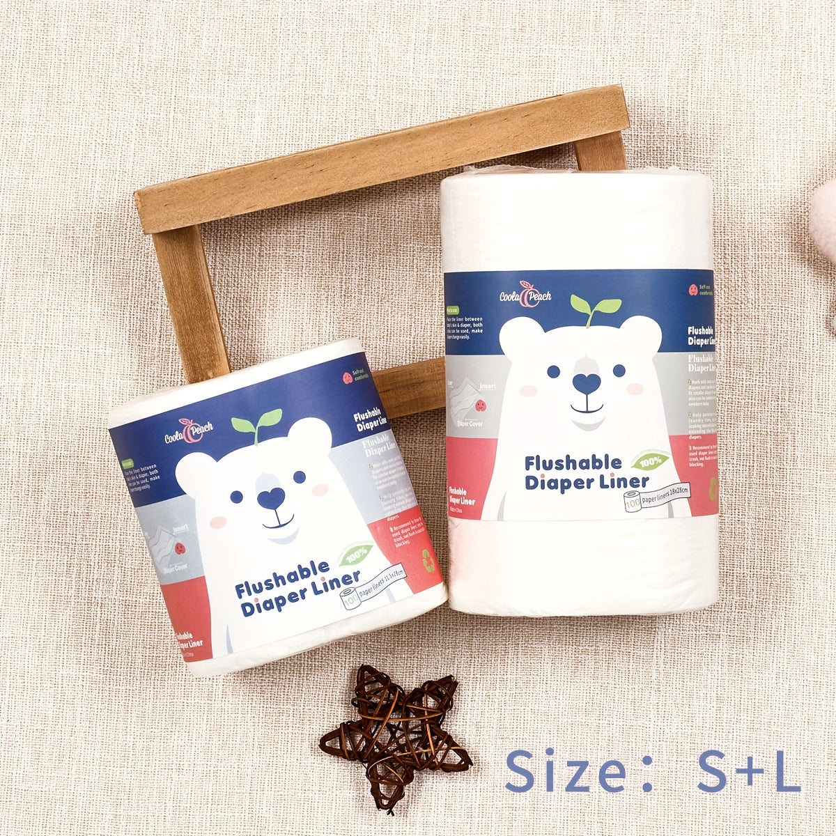 Fundas de fibra de bambú para pañales, 100 hojas, estampado animal, biodegradables, aptas para tirar, para pañales infantiles