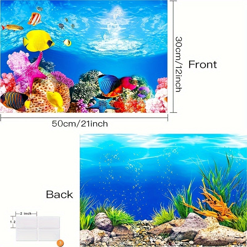 Double-Sided Aquarium Background Paper for Fish Tank Decor Waterproof HD Painting