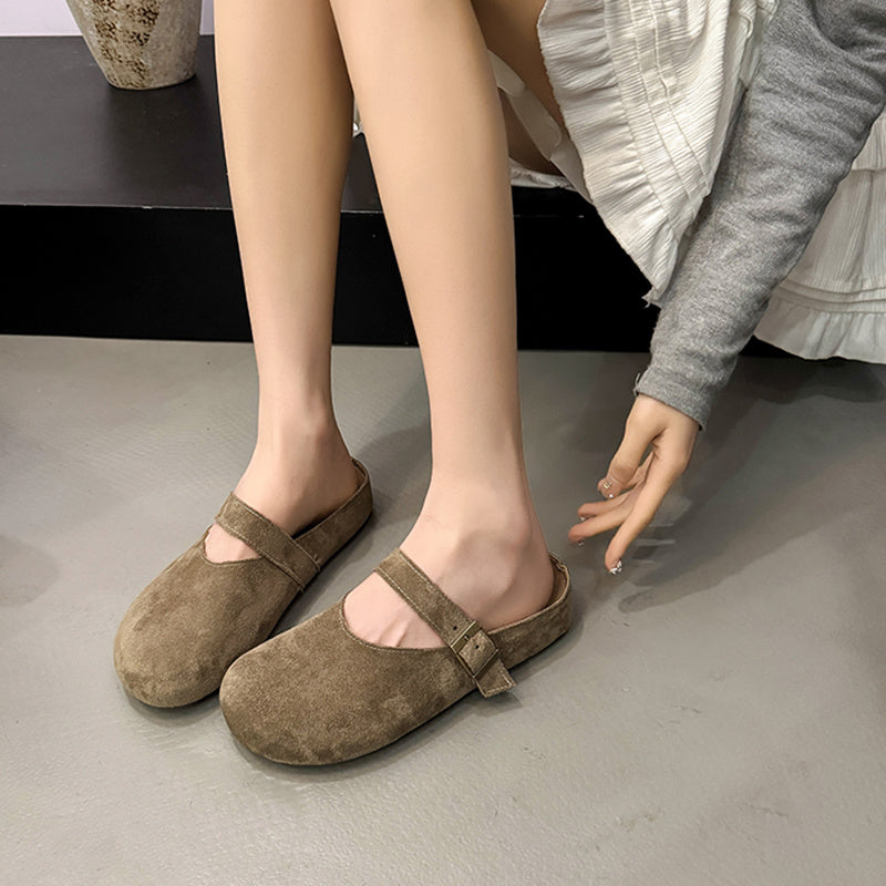 Women's Solid Color Vintage Slippers Casual Summer Autumn Shoes