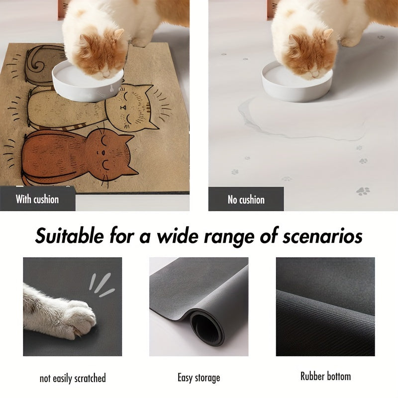 Cute Cat and Dog Pet Placemat Polyester Easy to Clean All Seasons