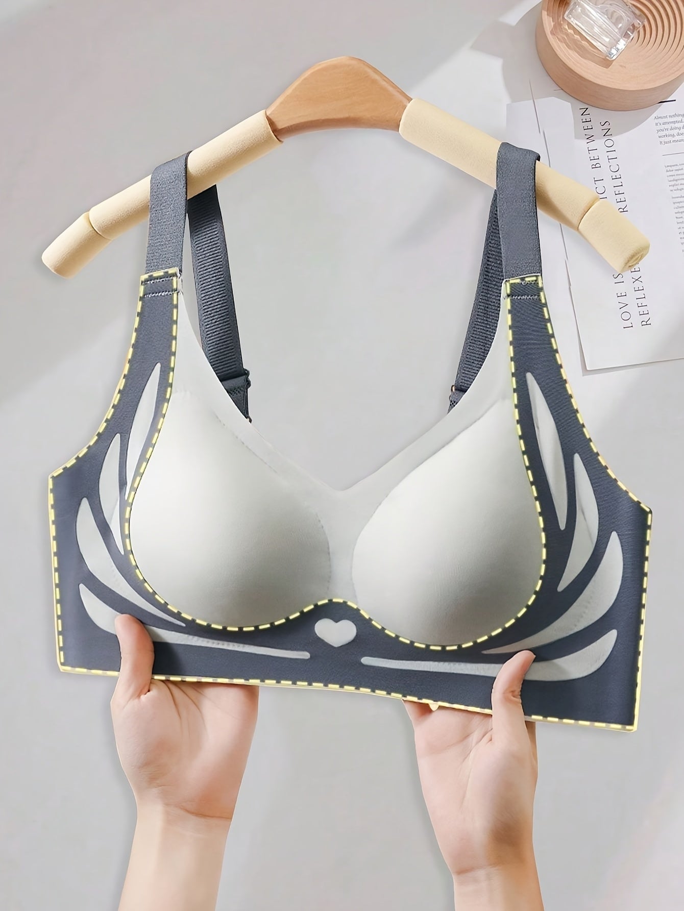 Women's Wirefree Full Figure Yoga Bra with Side Support and Soft Stretch Fabric