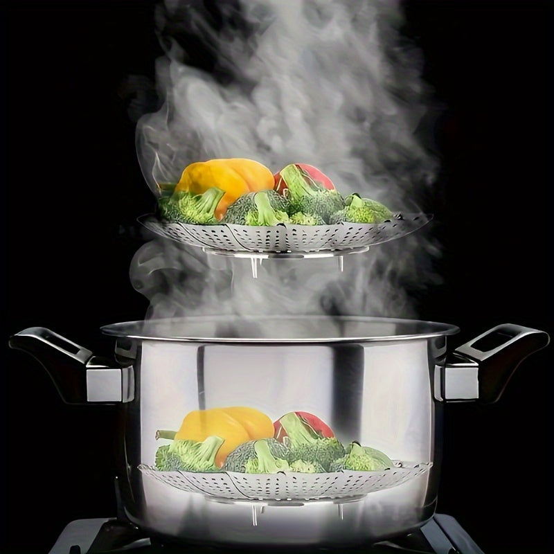 Stainless Steel Vegetable Steamer Basket Adjustable Foldable for Healthy Cooking