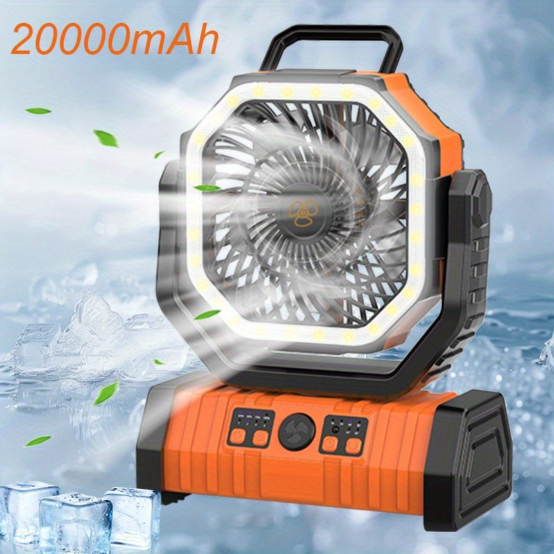 20000mAh USB rechargeable fan with LED lantern remote control outdoor camping