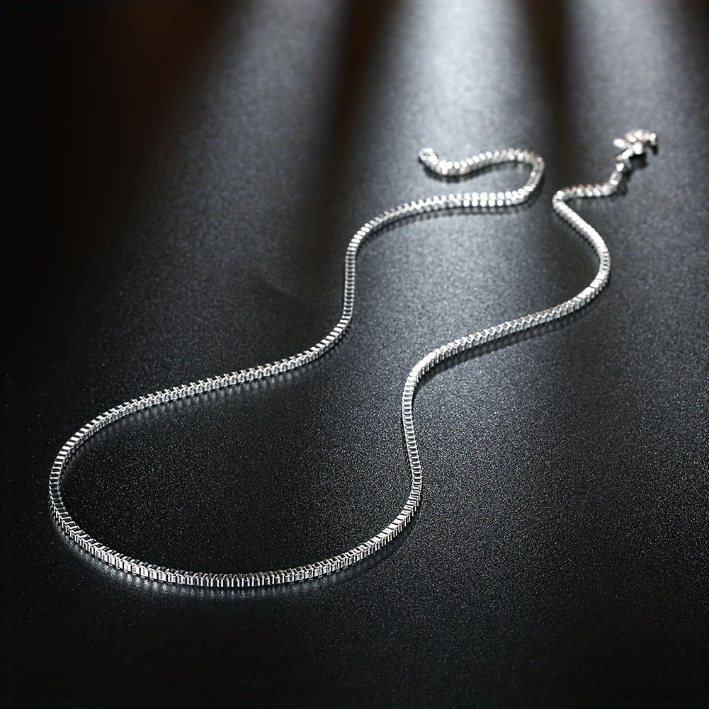 Set of 5 Silver Box Chain Links 16-30 Inches with Lobster Clasps for DIY Jewelry