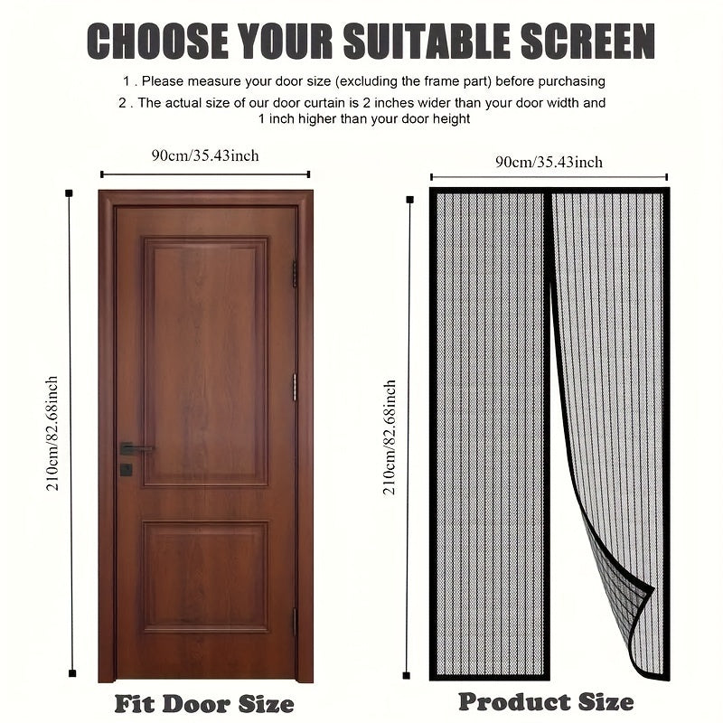 Magnetic Mosquito Net Door for Home and Outdoor, Cooler Breeze, Mesh Material