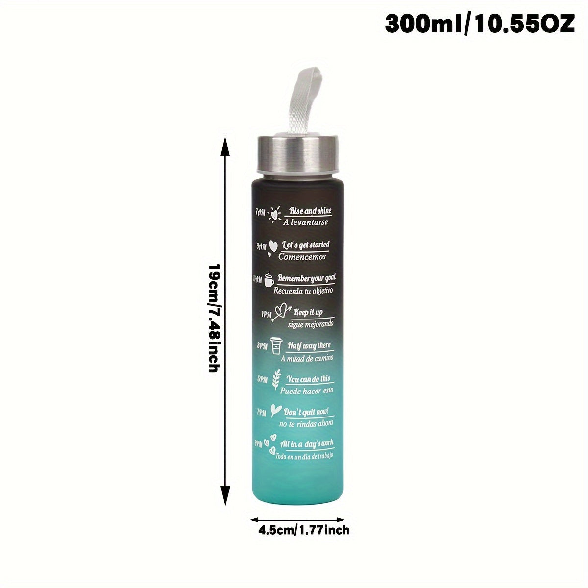 Katta sig'imli sport suv idishlari 1, 2 yoki 3 ta to'plamda vaqt belgilagich bilan. Suv o'tkazmaydigan, BPA dan holi va mustahkam, ko'chirish uchun qulay tutqichi bor.