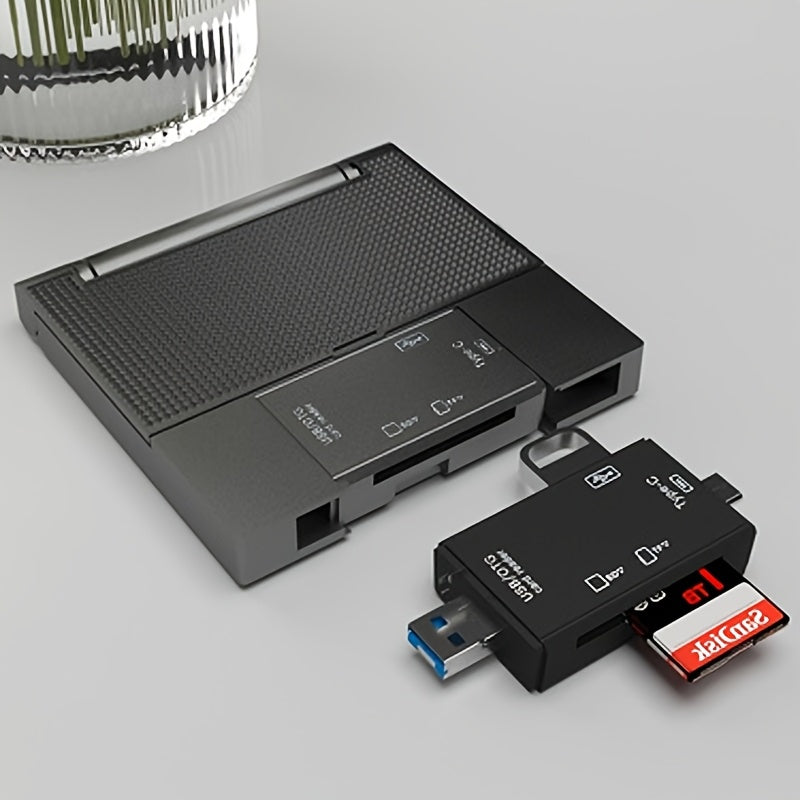 7-in-1 OTG karta o'quvchi Type C simsiz matoviy plastmassa, kameralar, smartfonlar, planshetlar uchun