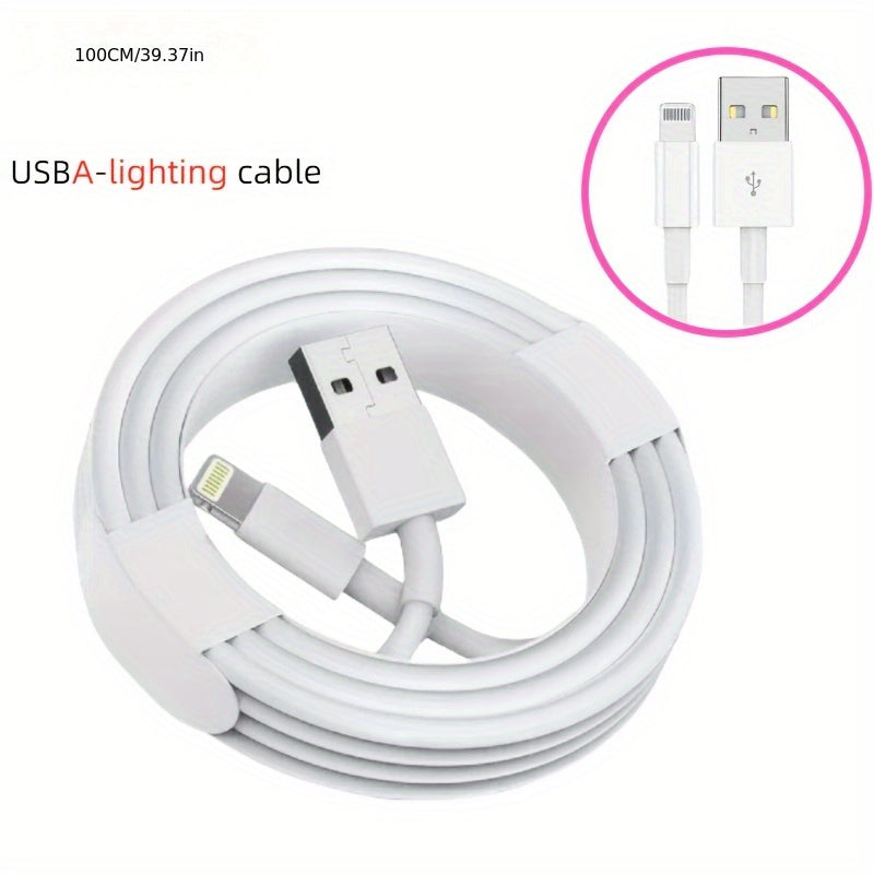 USB A to Lightning Data Cable 100.58cm White Fast Charging for iPhone iPad