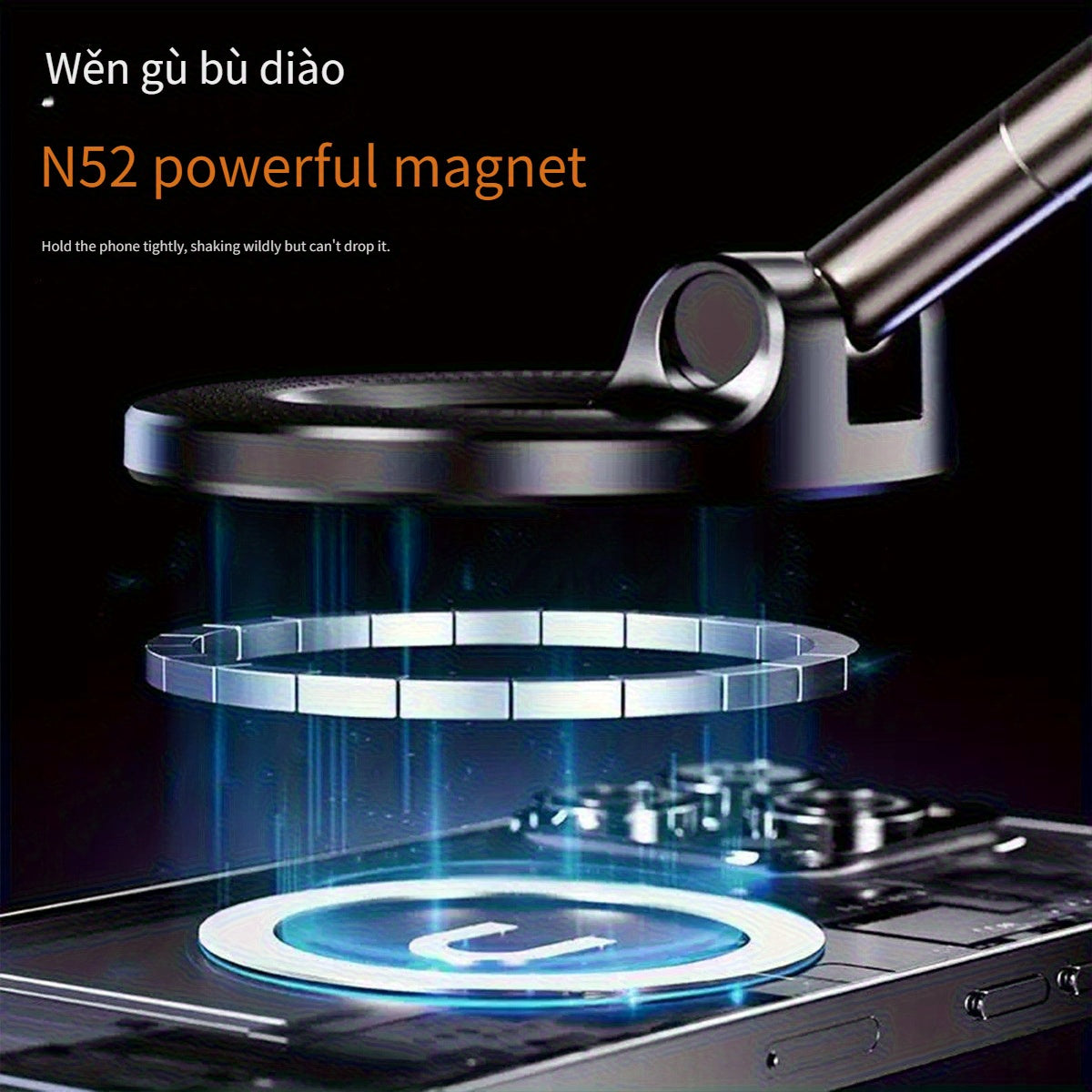 Магнитный держатель для автомобильного телефона из сплава, крепление на панель, вращающийся и складывающийся