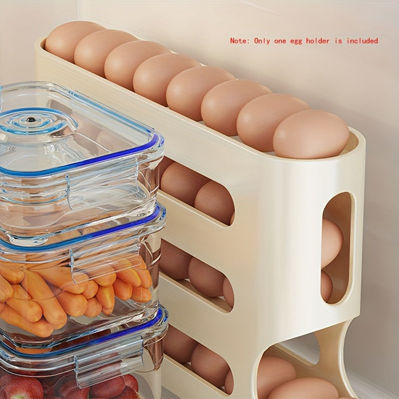Durable 4-Tier Egg Holder for Refrigerator Door Space-Saving Organizer