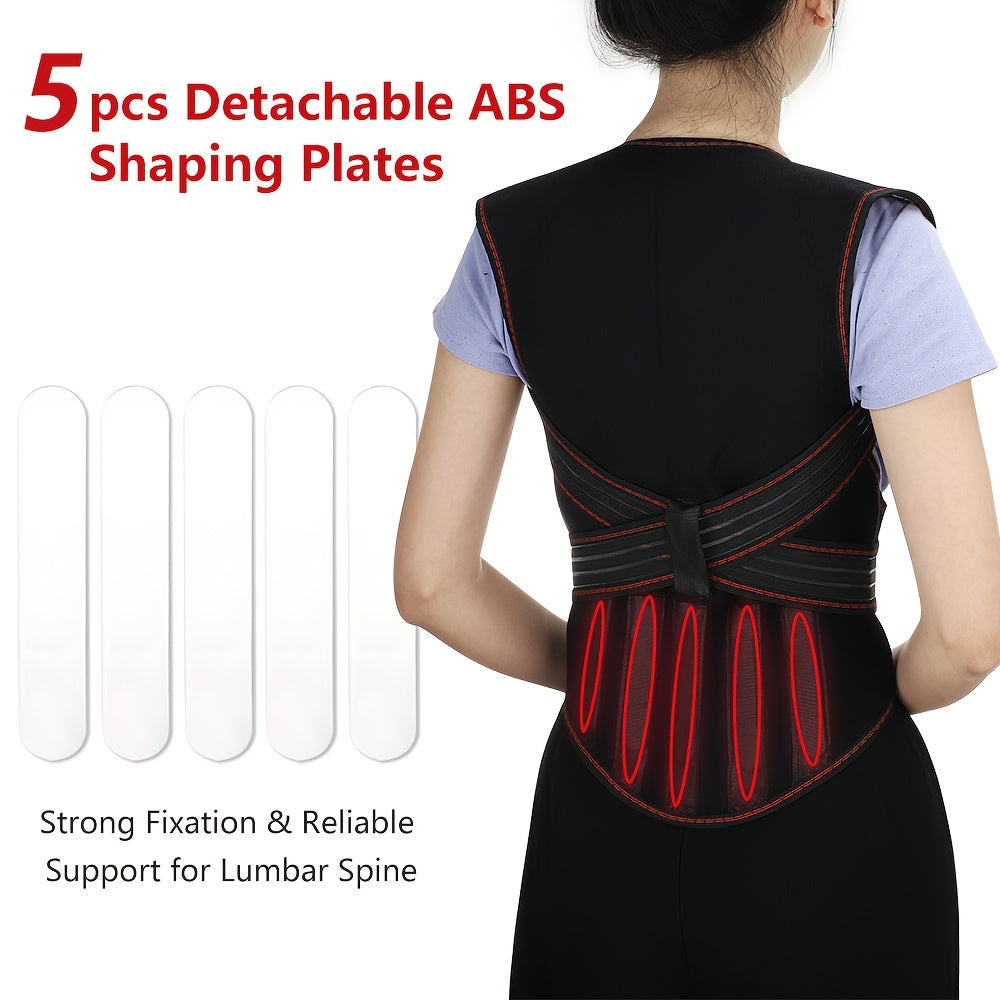 Unisex Waist Support Belt with Magnet Hot Compress Back Shawl Adjustable Orthopedic Brace