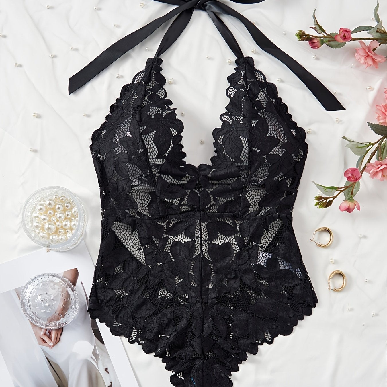 Women's Lace Teddy Bodysuit Lingerie Backless Sexy Nightwear