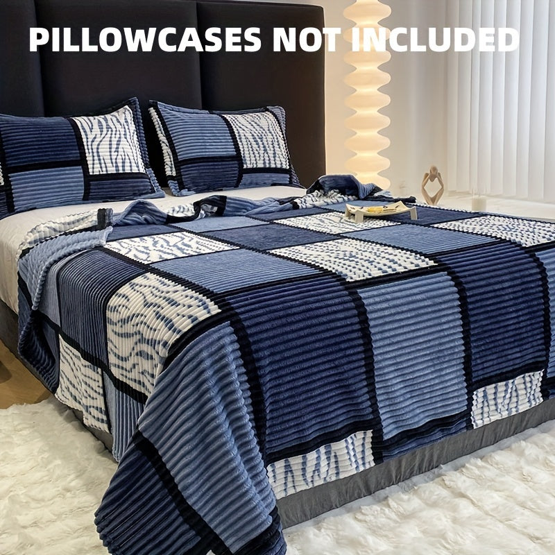 Yumshoq va qulay plush ko'rpa, plaid naqshiga ega, sayohat, divan, yotoq va uy bezatish uchun mukammal.