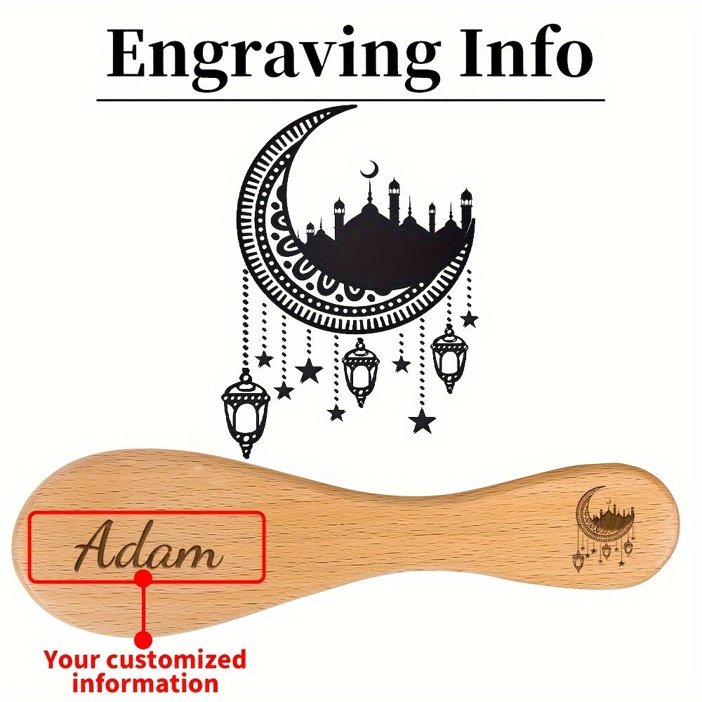 Очаровательная гравированная расческа для волос с персонализированным деревянным дизайном в виде мультфильма, изготовленная с вашим именем. Уникальный и продуманный вариант подарка на День матери или День отца.