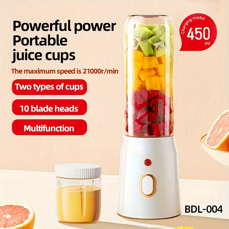 Portable Electric Juicer Cups Set with USB Charging and 1500mAh Battery